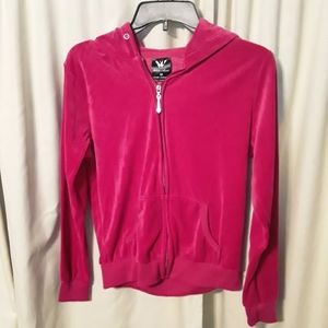 Pink White Mark zipper up sweatshirt